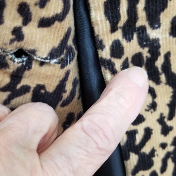 VINTAGE LEOPARD PRINT CORDUROY COAT BY CHAPTER ONE ~ SIZE 10 NWT - Picture 6 of 9